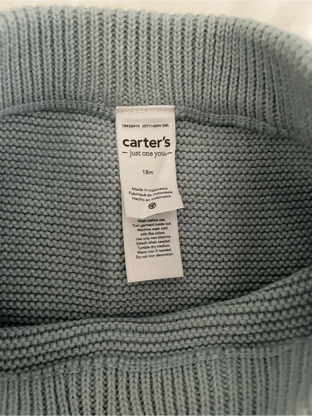 Carter's Soft Light Blue Knit Hoodie Set - Picture 2 of 3
